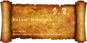 Valler Nikolett névjegykártya